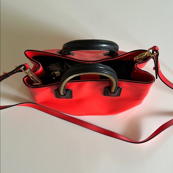 Milly Red Leather Handbag - Picture 3 of 5
